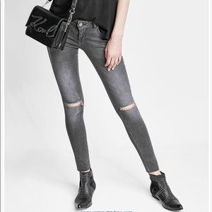 NWT Anine Bing Grey Distressed Skinny Jeans